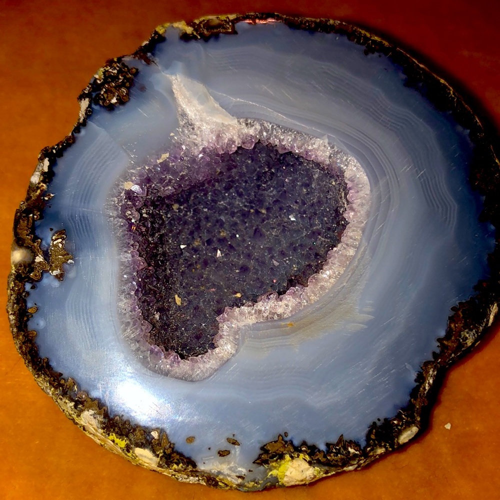 Polished Lace Agate Geode